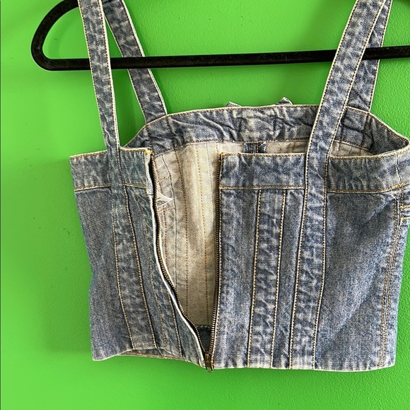 Vintage Marc Jacobs Denim Bustier Denim Crop Top - Picture 6 of 7
